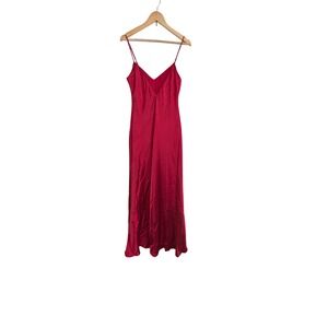 Windsor Red V Neck Spaghetti Strap Maxi Slip Dress Size M Red Formal Eveningwear